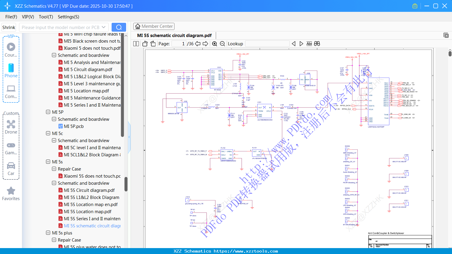 Xiaomi MI 5S Schematic Circuit Diagram